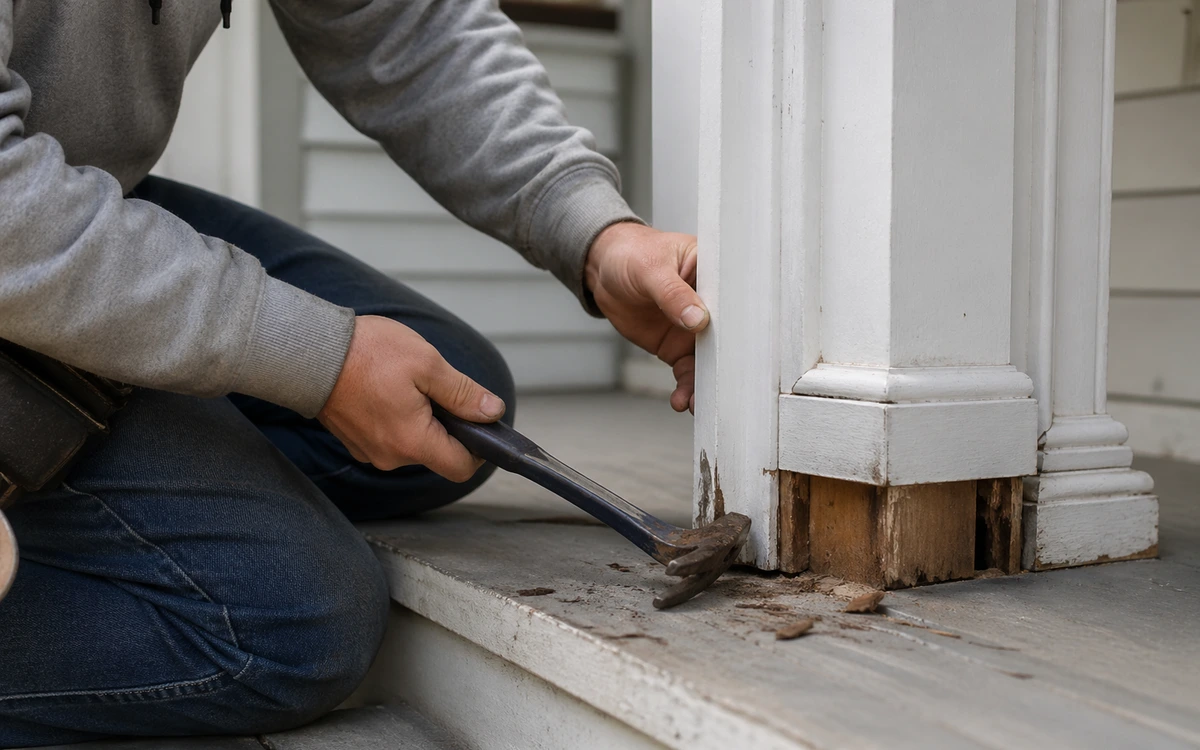 Porch column replacement contractor